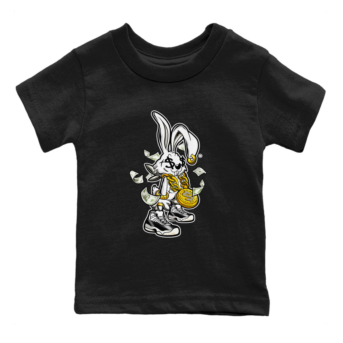 AJ11 Gratitude shirt to match jordans Rich Bunny sneaker tees Air Jordan 11 Gratitude SNRT sneaker release tees baby toddler Black 2 cotton Sneaker T-Shirt