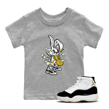AJ11 Gratitude shirt to match jordans Rich Bunny sneaker tees Air Jordan 11 Gratitude SNRT sneaker release tees baby toddler Heather Grey 1 cotton Sneaker T-Shirt