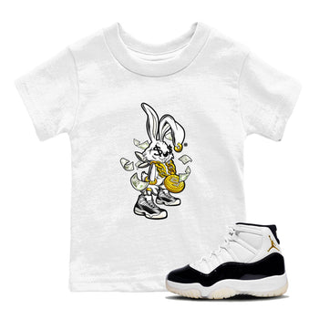 AJ11 Gratitude shirt to match jordans Rich Bunny sneaker tees Air Jordan 11 Gratitude SNRT sneaker release tees baby toddler White 1 cotton Sneaker T-Shirt