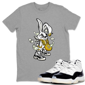 AJ11 Gratitude shirt to match jordans Rich Bunny sneaker tees 11s Gratitude SNRT Sneaker Release Tees unisex cotton Heather Grey 1 crew neck shirt