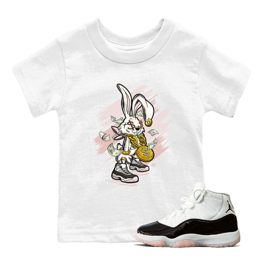Air Jordan 11 Neapolitan shirt to match jordans Rich Bunny sneaker tees Air Jordan 11 Neapolitan SNRT Sneaker Tees Casual Crew Neck T-Shirt Baby Toddler White 1 T-Shirt