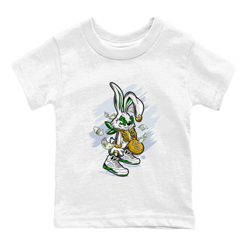 Jordan 5 Retro Lucky Green shirt to match jordans Rich Bunny sneaker tees AJ5 Retro Lucky Green SNRT Sneaker Tees Kids Youth Sneaker Matching Shirt White 2 T-Shirt