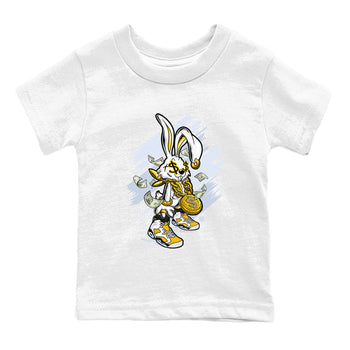 Air Jordan 6 Yellow Ochre shirt to match jordans Rich Bunny special sneaker matching tees AJ6 Yellow Ochre SNRT sneaker tees Baby Toddler White 2 T-Shirt