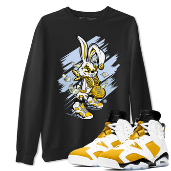 Air Jordan 6 Yellow Ochre shirt to match jordans Rich Bunny special sneaker matching tees AJ6 Yellow Ochre SNRT sneaker tees Unisex Black 1 T-Shirt