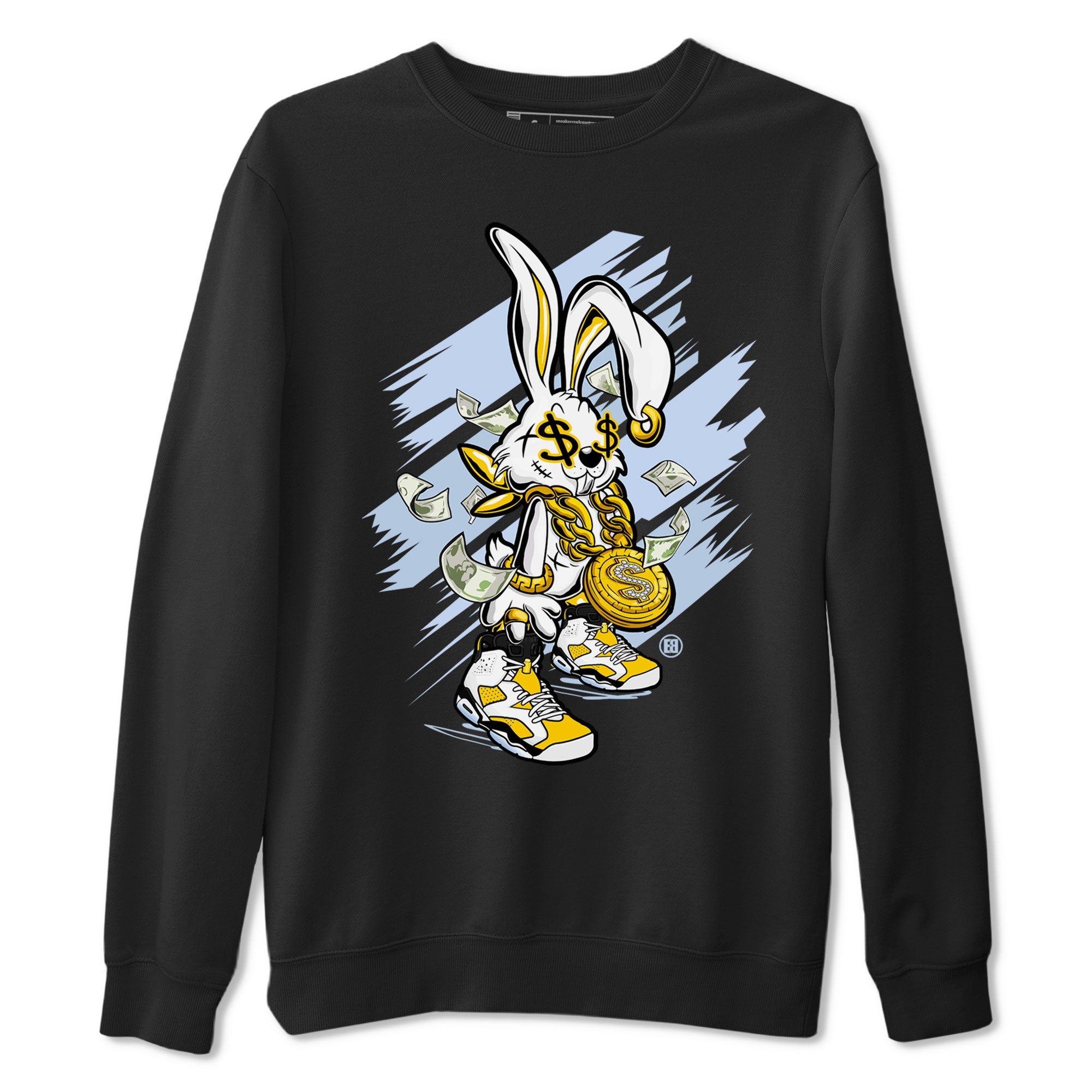 Air Jordan 6 Yellow Ochre shirt to match jordans Rich Bunny special sneaker matching tees AJ6 Yellow Ochre SNRT sneaker tees Unisex Black 2 T-Shirt