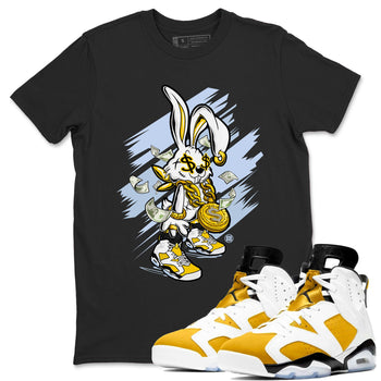 Air Jordan 6 Yellow Ochre shirt to match jordans Rich Bunny special sneaker matching tees AJ6 Yellow Ochre SNRT sneaker tees Unisex Black 1 T-Shirt