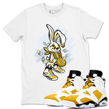 Air Jordan 6 Yellow Ochre shirt to match jordans Rich Bunny special sneaker matching tees AJ6 Yellow Ochre SNRT sneaker tees Unisex White 1 T-Shirt