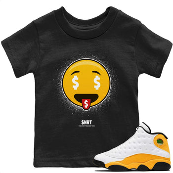 Jordan 13 Del Sol Sneaker Match Tees Rich Emoji Sneaker Tees Jordan 13 Del Sol Sneaker Release Tees Kids Shirts
