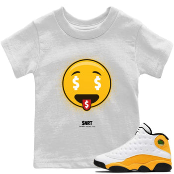 Jordan 13 Del Sol Sneaker Match Tees Rich Emoji Sneaker Tees Jordan 13 Del Sol Sneaker Release Tees Kids Shirts