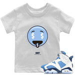 Jordan 6 UNC Sneaker Match Tees Rich Emoji Sneaker Tees Jordan 6 UNC Sneaker Release Tees Kids Shirts