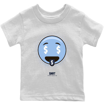 Jordan 6 UNC Sneaker Match Tees Rich Emoji Sneaker Tees Jordan 6 UNC Sneaker Release Tees Kids Shirts