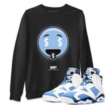 Jordan 6 UNC Sneaker Match Tees Rich Emoji Sneaker Tees Jordan 6 UNC Sneaker Release Tees Unisex Shirts
