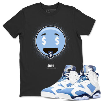 Jordan 6 UNC Sneaker Match Tees Rich Emoji Sneaker Tees Jordan 6 UNC Sneaker Release Tees Unisex Shirts
