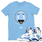 Jordan 6 UNC Sneaker Match Tees Rich Emoji Sneaker Tees Jordan 6 UNC Sneaker Release Tees Unisex Shirts
