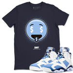 Jordan 6 UNC Sneaker Match Tees Rich Emoji Sneaker Tees Jordan 6 UNC Sneaker Release Tees Unisex Shirts