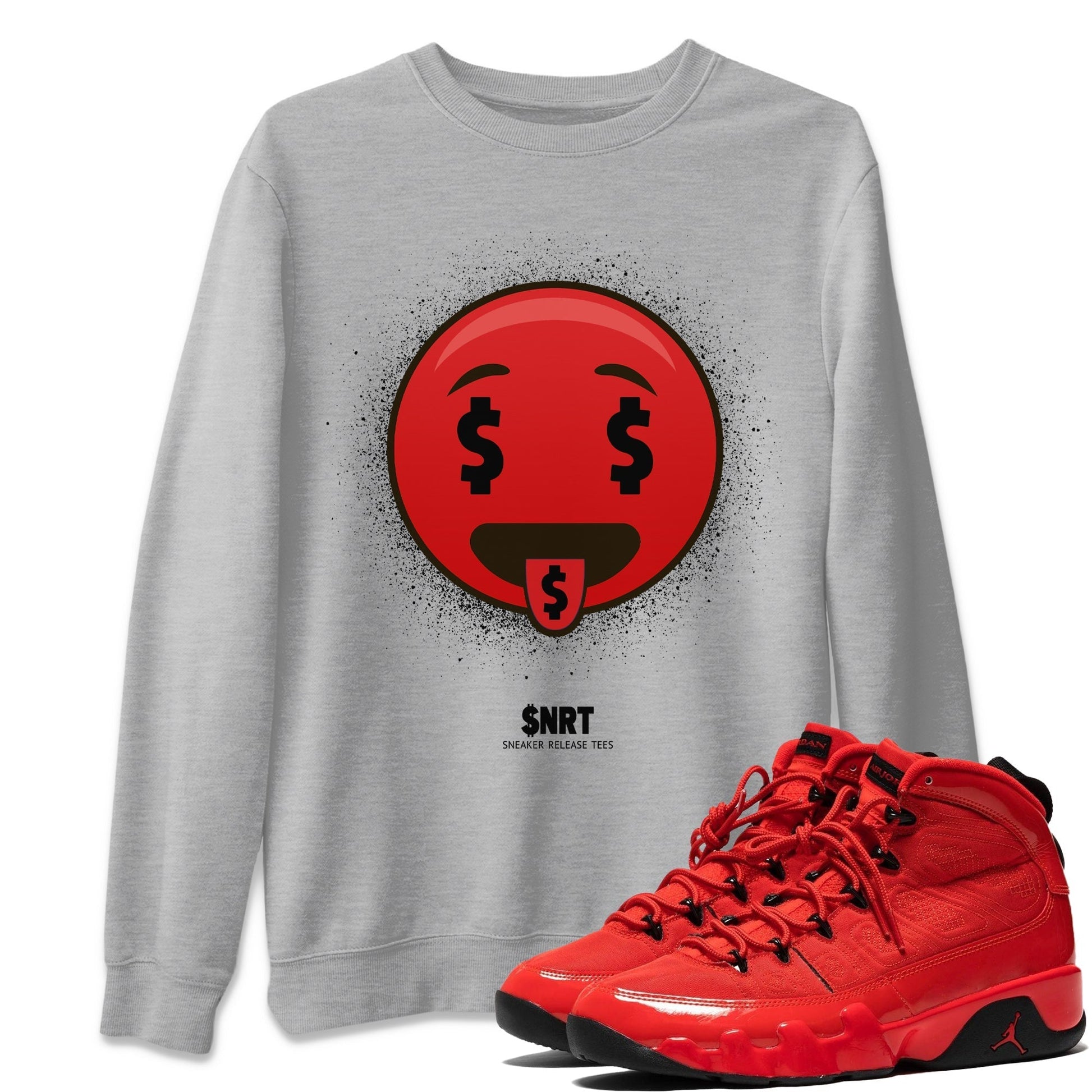 Jordan 9 Chile Red Sneaker Match Tees Rich Emoji Sneaker Tees Jordan 9 Chile Red Sneaker Release Tees Unisex Shirts