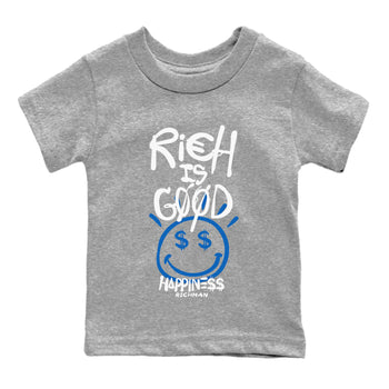 Jordan 1 True Blue Sneaker Match Tees Rich Is Good Sneaker Tees Jordan 1 True Blue Sneaker Release Tees Kids Shirts