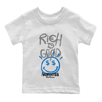 Jordan 1 True Blue Sneaker Match Tees Rich Is Good Sneaker Tees Jordan 1 True Blue Sneaker Release Tees Kids Shirts