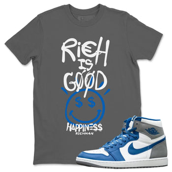 Jordan 1 True Blue Sneaker Match Tees Rich Is Good Sneaker Tees Jordan 1 True Blue Sneaker Release Tees Unisex Shirts