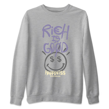 Air Jordan 5 Indigo Haze Sneaker Match Tees Rich Is Good 5s Indigo Haze Tee Sneaker Release Tees Unisex Shirts Heather Grey 2