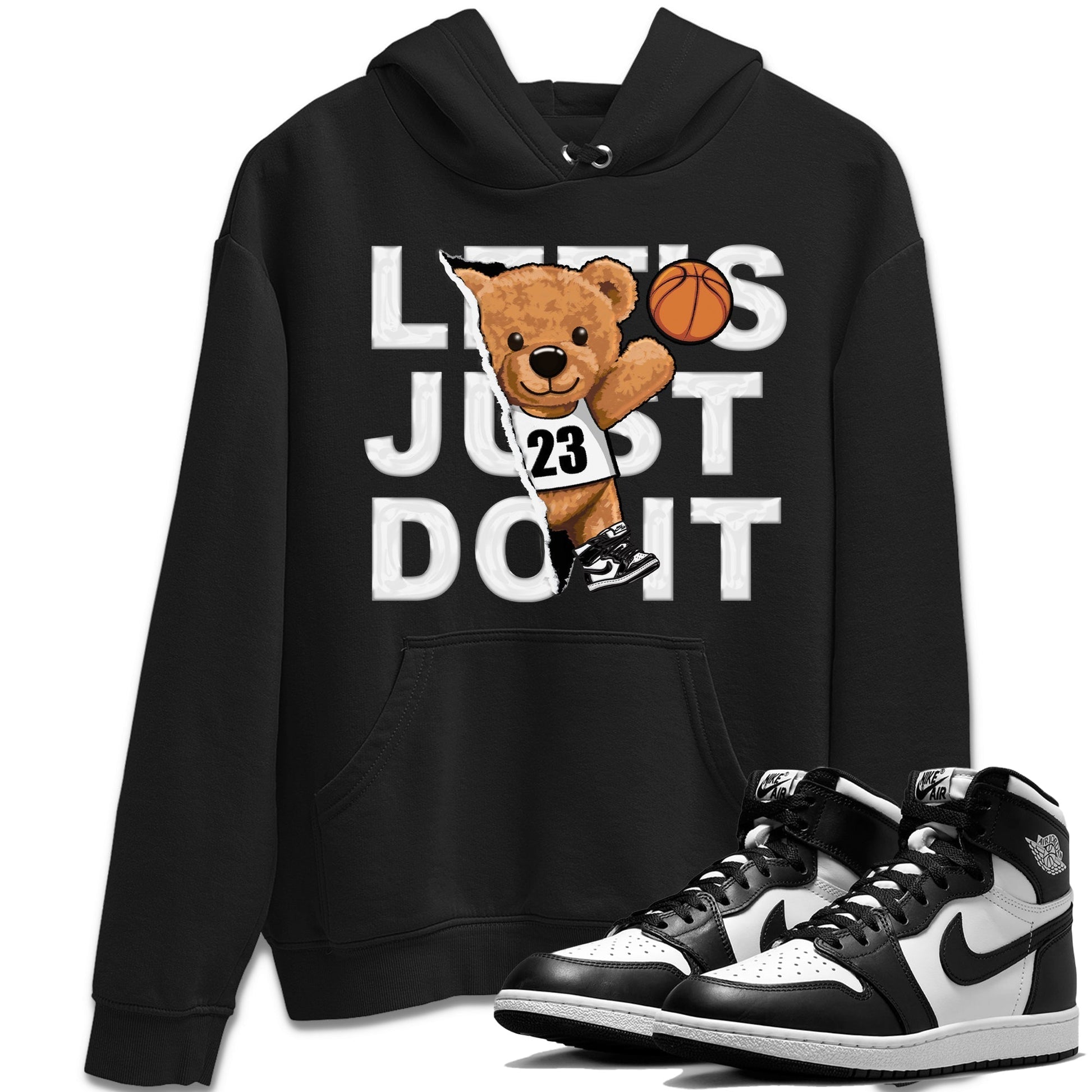 Air Jordan 1 Black White Sneaker Match Tees Rip Out Bear Sneaker Tees Air Jordan 1 Black White Sneaker Release Tees Unisex Shirts
