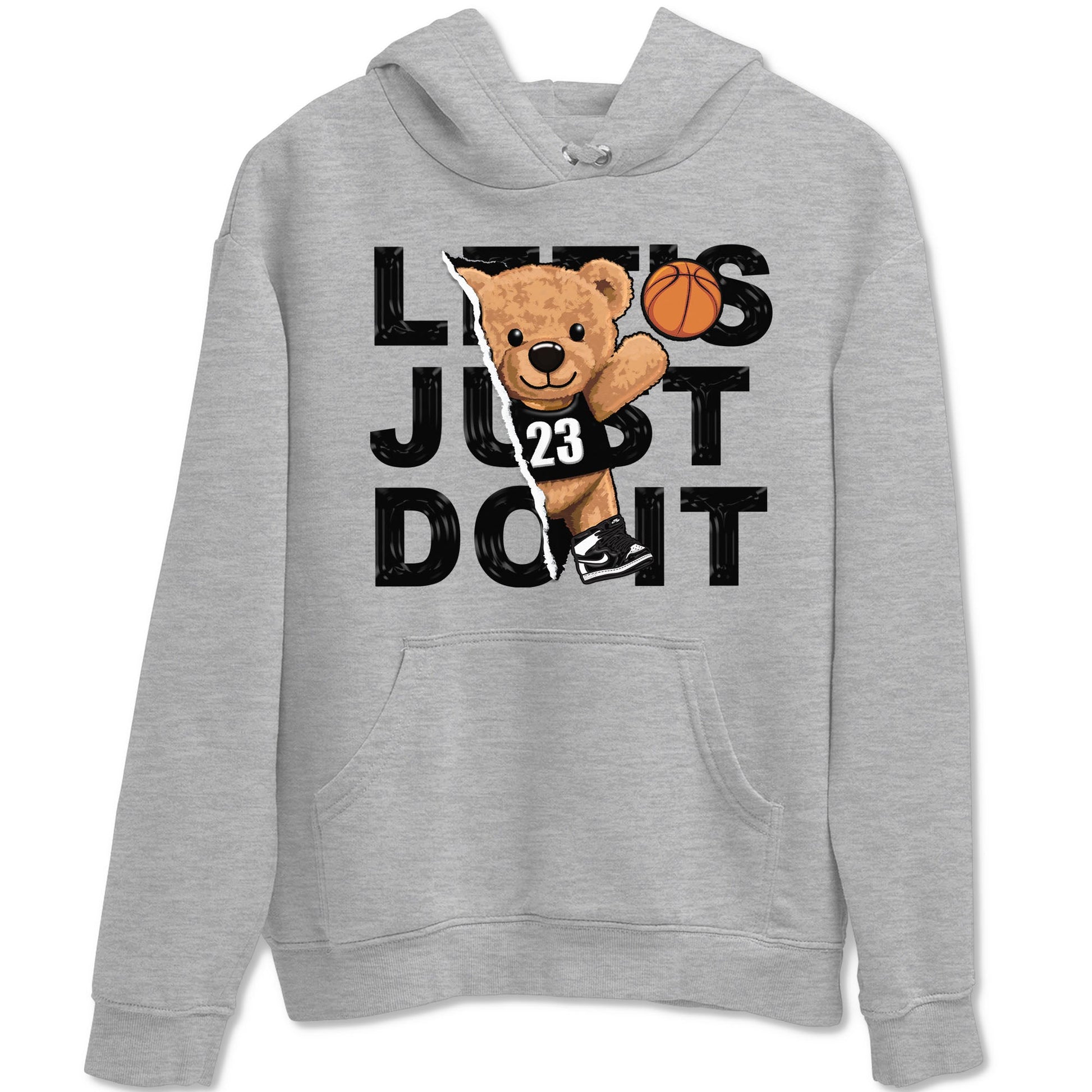 1s Black White shirt to match jordans Rip Out Bear sneaker tees Air Jordan 1 Black White SNRT Sneaker Release Tees unisex cotton Heather Grey 2 crew neck shirt