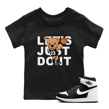 1s Black White shirt to match jordans Rip Out Bear sneaker tees Air Jordan 1 Black White SNRT sneaker release tees baby toddler Black 1 cotton Shirt