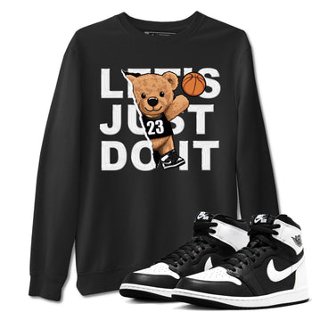 1s Black White shirt to match jordans Rip Out Bear sneaker tees Air Jordan 1 Black White SNRT Sneaker Release Tees unisex cotton Black 1 crew neck shirt