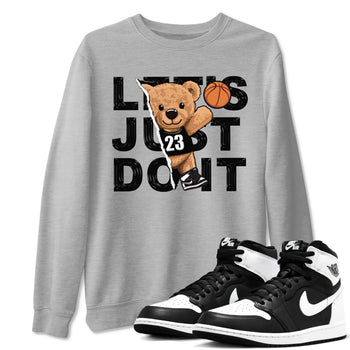 1s Black White shirt to match jordans Rip Out Bear sneaker tees Air Jordan 1 Black White SNRT Sneaker Release Tees unisex cotton Heather Grey 1 crew neck shirt