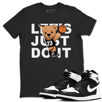 1s Black White shirt to match jordans Rip Out Bear sneaker tees Air Jordan 1 Black White SNRT Sneaker Release Tees unisex cotton Black 1 crew neck shirt