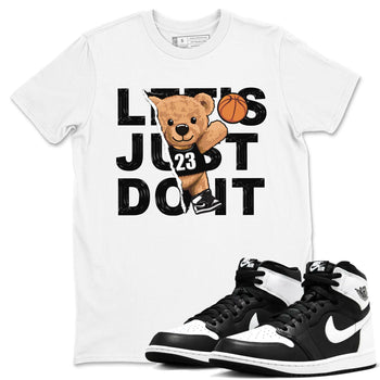 1s Black White shirt to match jordans Rip Out Bear sneaker tees Air Jordan 1 Black White SNRT Sneaker Release Tees unisex cotton White 1 crew neck shirt