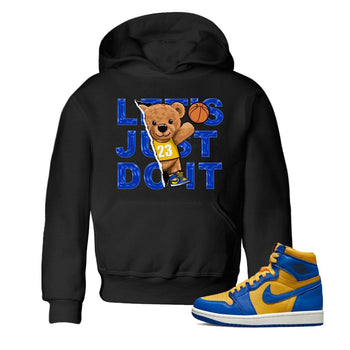 Jordan 1 Game Royal and Varsity Maize Sneaker Match Tees Rip Out Bear Sneaker Tees Jordan 1 Game Royal and Varsity Maize Sneaker Release Tees Kids Shirts