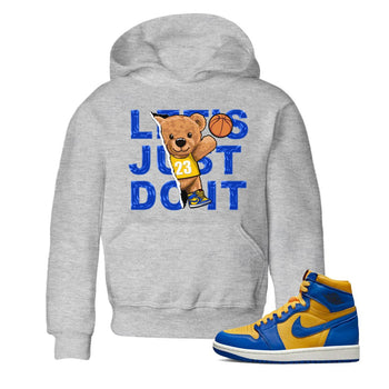 Jordan 1 Game Royal and Varsity Maize Sneaker Match Tees Rip Out Bear Sneaker Tees Jordan 1 Game Royal and Varsity Maize Sneaker Release Tees Kids Shirts