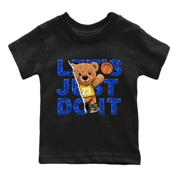 Jordan 1 Game Royal and Varsity Maize Sneaker Match Tees Rip Out Bear Sneaker Tees Jordan 1 Game Royal and Varsity Maize Sneaker Release Tees Kids Shirts