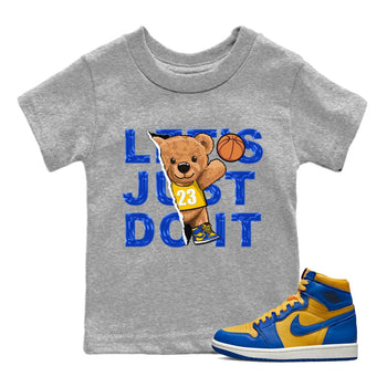 Jordan 1 Game Royal and Varsity Maize Sneaker Match Tees Rip Out Bear Sneaker Tees Jordan 1 Game Royal and Varsity Maize Sneaker Release Tees Kids Shirts