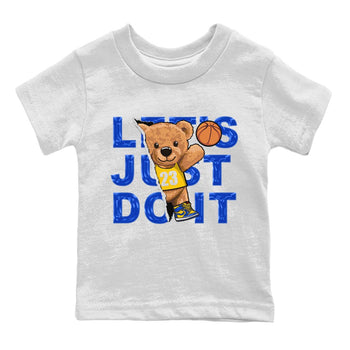 Jordan 1 Game Royal and Varsity Maize Sneaker Match Tees Rip Out Bear Sneaker Tees Jordan 1 Game Royal and Varsity Maize Sneaker Release Tees Kids Shirts