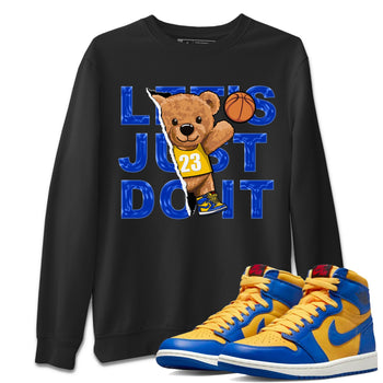 Jordan 1 Game Royal and Varsity Maize Sneaker Match Tees Rip Out Bear Sneaker Tees Jordan 1 Game Royal and Varsity Maize Sneaker Release Tees Unisex Shirts