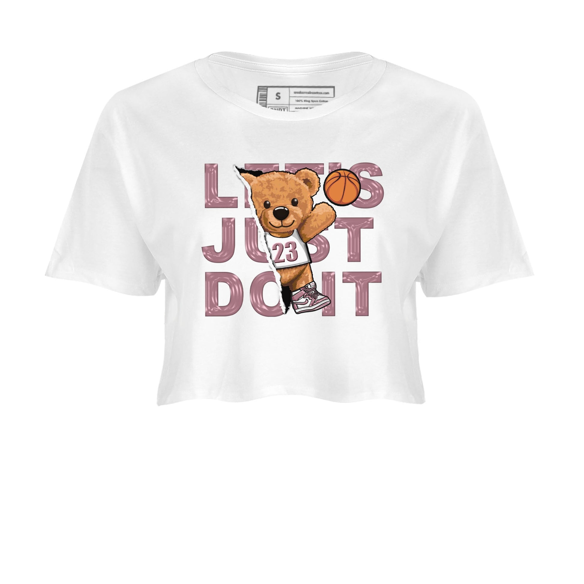 Air Jordan 1 Mauve shirt to match jordans Rip Out Bear sneaker tees AJ1 Mauve SNRT Sneaker Tees Sneaker Matching Clothing Brand White 2 Crop T-Shirt