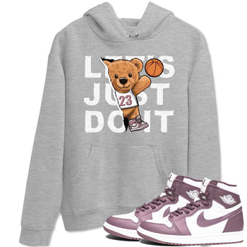 Air Jordan 1 Mauve shirt to match jordans Rip Out Bear sneaker tees AJ1 Mauve SNRT Sneaker Tees Sneaker Matching Clothing Brand Unisex Sneaker Tee Heather Grey 1 T-Shirt