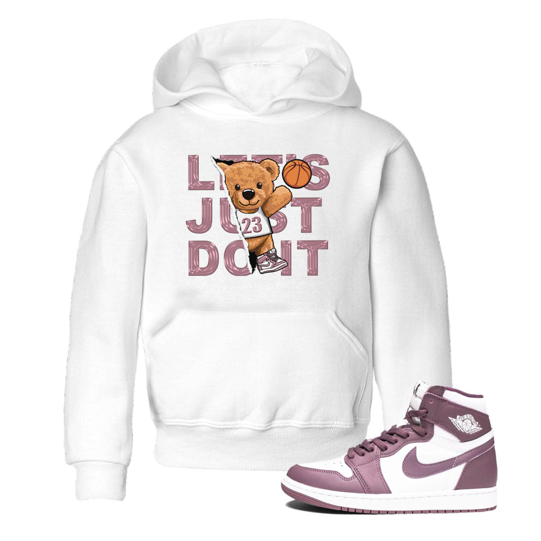 Air Jordan 1 Mauve shirt to match jordans Rip Out Bear sneaker tees AJ1 Mauve SNRT Sneaker Tees Sneaker Matching Clothing Brand Baby Toddler White 1 T-Shirt