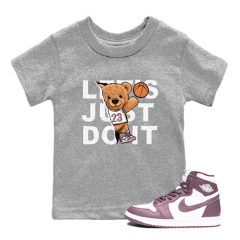 Air Jordan 1 Mauve shirt to match jordans Rip Out Bear sneaker tees AJ1 Mauve SNRT Sneaker Tees Sneaker Matching Clothing Brand Baby Toddler Heather Grey 1 T-Shirt