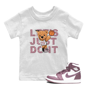 Air Jordan 1 Mauve shirt to match jordans Rip Out Bear sneaker tees AJ1 Mauve SNRT Sneaker Tees Sneaker Matching Clothing Brand Baby Toddler White 1 T-Shirt
