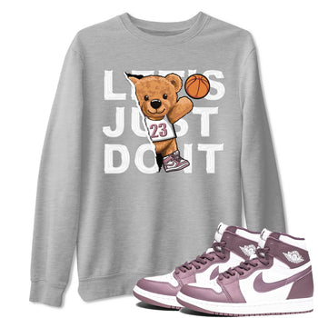 Air Jordan 1 Mauve shirt to match jordans Rip Out Bear sneaker tees AJ1 Mauve SNRT Sneaker Tees Sneaker Matching Clothing Brand Unisex Sneaker Tee Heather Grey 1 T-Shirt