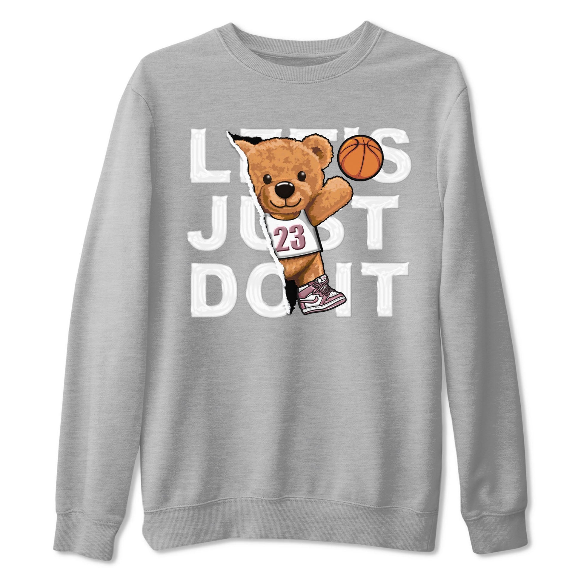 Air Jordan 1 Mauve shirt to match jordans Rip Out Bear sneaker tees AJ1 Mauve SNRT Sneaker Tees Sneaker Matching Clothing Brand Unisex Sneaker Tee Heather Grey 2 T-Shirt