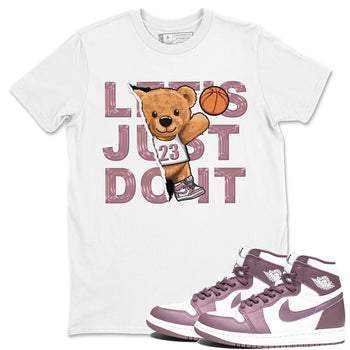 Air Jordan 1 Mauve shirt to match jordans Rip Out Bear sneaker tees AJ1 Mauve SNRT Sneaker Tees Sneaker Matching Clothing Brand Unisex Sneaker Tee White 1 T-Shirt