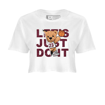 AJ1 Metalic Burgundy shirt to match jordans Rip Out Bear sneaker tees Air Jordan 1 Metalic Burgundy SNRT Sneaker Release Tees White 2 crop length shirt