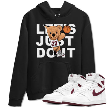 AJ1 Metalic Burgundy shirt to match jordans Rip Out Bear sneaker tees Air Jordan 1 Metalic Burgundy SNRT Sneaker Release Tees unisex cotton Black 1 crew neck shirt