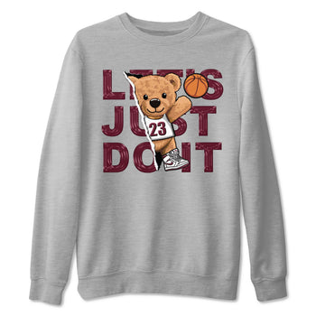 AJ1 Metalic Burgundy shirt to match jordans Rip Out Bear sneaker tees Air Jordan 1 Metalic Burgundy SNRT Sneaker Release Tees unisex cotton Heather Grey 2 crew neck shirt