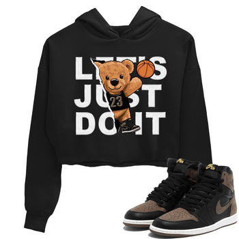 Air Jordan 1 Palomino shirt to match jordans Rip Out Bear sneaker tees Crew Neck Jordan 1 Retro High OG Palomino SNRT Sneaker Release Tees Black 1 Crop T-Shirt