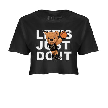 Air Jordan 1 Palomino shirt to match jordans Rip Out Bear sneaker tees Crew Neck Jordan 1 Retro High OG Palomino SNRT Sneaker Release Tees Black 2 Crop T-Shirt
